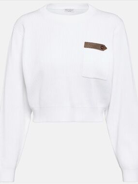 Brunello Cucinelli Cotton Jersey Cropped Sweater size XL